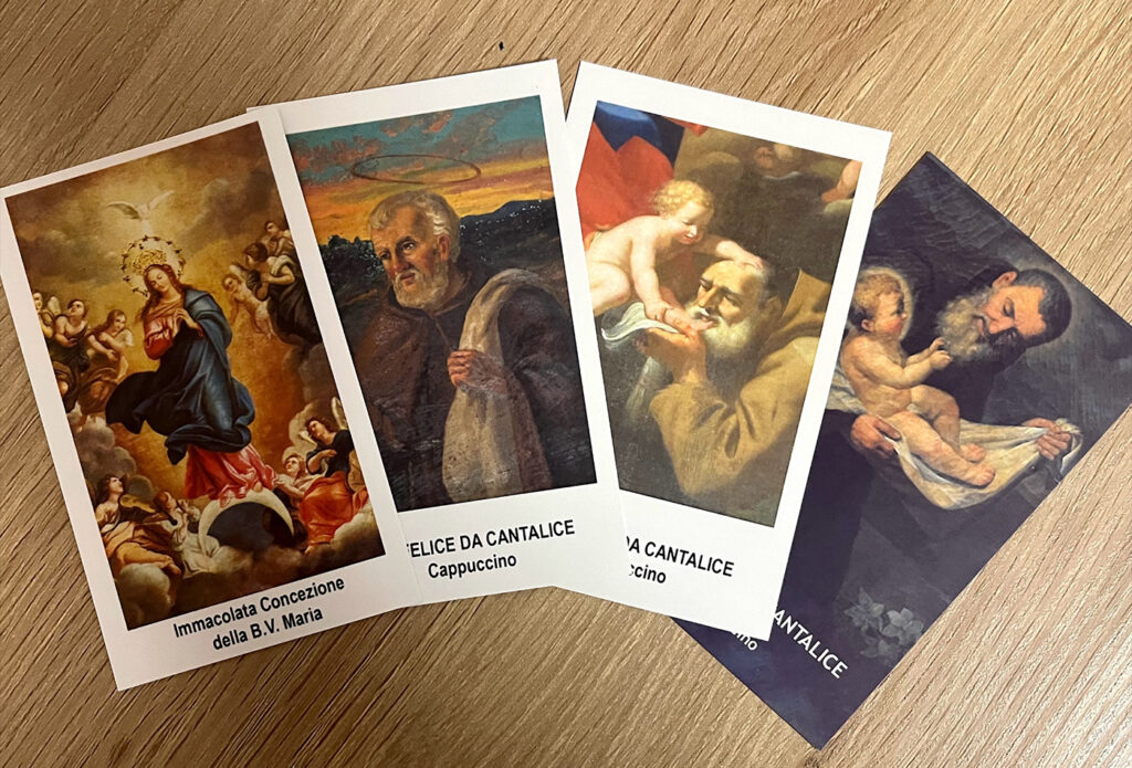 カプチン修道会の聖人やマリア様などのカード
